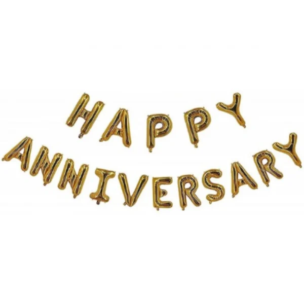 Happy Anniversary Alphabet Foil Balloon Combo With Bottle And Cheersglass Balloons (Multicolor) - Image 3