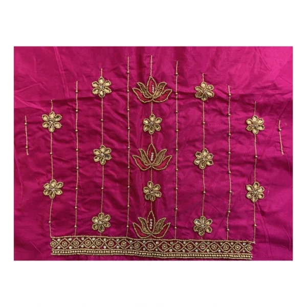 Women's Cotton Silk Self Design Unstitched Blouse Piece (Pink, 80-100 cm) - Image 2