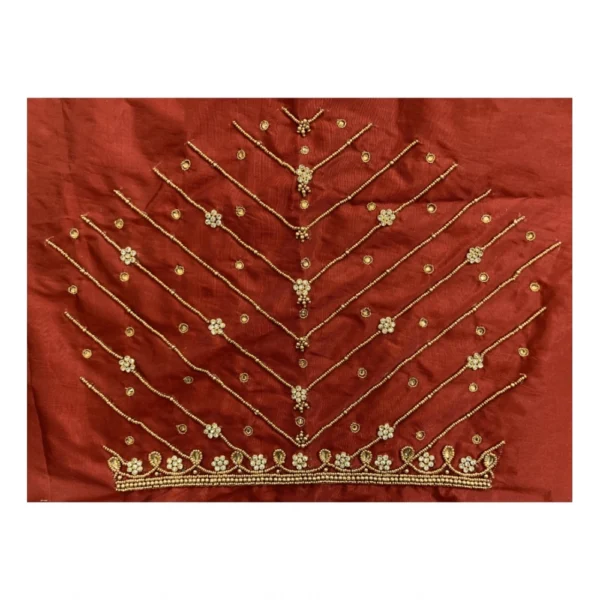 Women's Cotton Silk Self Design Unstitched Blouse Piece (Maroon, 80-100 cm) - Image 2