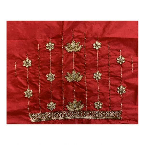 Women's Cotton Silk Self Design Unstitched Blouse Piece (Red, 80-100 cm) - Image 2
