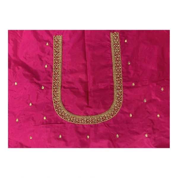 Women's Cotton Silk Self Design Unstitched Blouse Piece (Pink, 80-100 cm) - Image 3