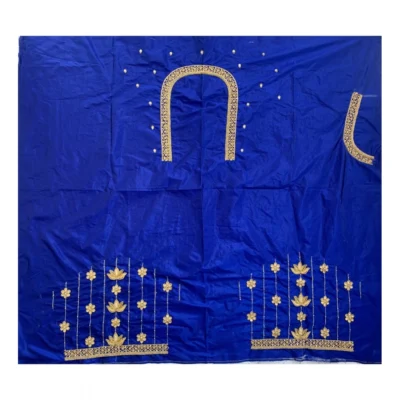 Women's Cotton Silk Self Design Unstitched Blouse Piece (Blue, 80-100 cm)