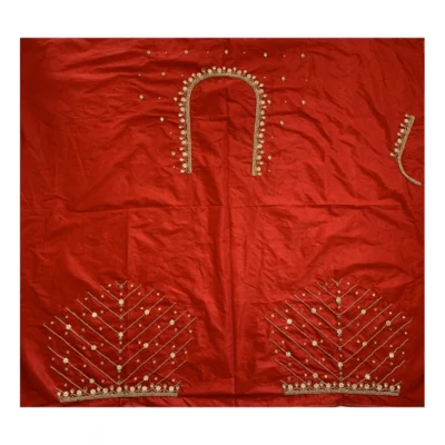 Women's Cotton Silk Self Design Unstitched Blouse Piece (Red, 80-100 cm)
