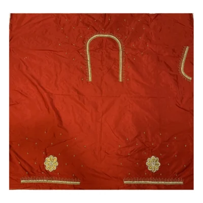 Women's Cotton Silk Printed Unstitched Blouse Piece (Red, 80-100 cm)