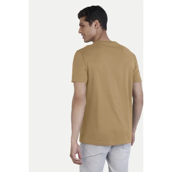 Men's Casual Half sleeve Digital Printed Cotton Crew Neck T-shirt (Sand) - Image 2
