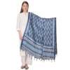 Women's Art Silk Printed Dupatta (Blue, Length: 2.25 to 2.50 Mtr)