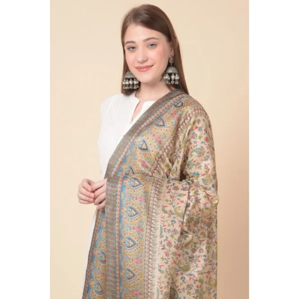 Women's Art Silk Printed Dupatta (Light Brown, Length: 2.25 to 2.50 Mtr) - Image 3