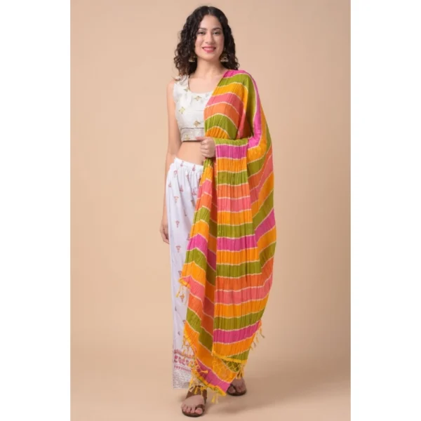Women's Chanderi Printed Dupatta (Multicolor, Length: 2.25 to 2.50 Mtr) - Image 4