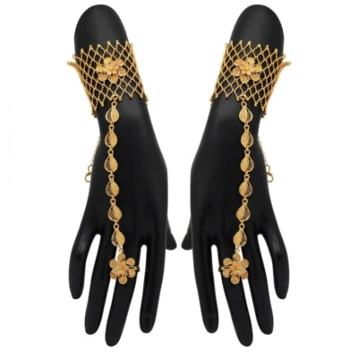 Women's Gold Plated Hathphool Adjustable Chain