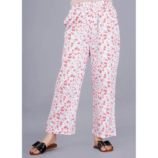 Women's Casual Half Sleeve Printed Viscose Rayon Shirt With Pyjama Pant Night Suit Set (Baby Pink) - Image 2