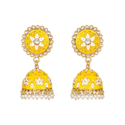 Women's Rose Gold Plated Alloy Earrings (Yellow)