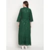 Women's Casual 3/4th Sleeve Embroidered Cotton Kurti (Dark Green) - Image 6