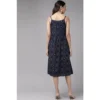 Women's Casual Sleeveless Stripe Printed Rayon Dress (Blue) - Image 2