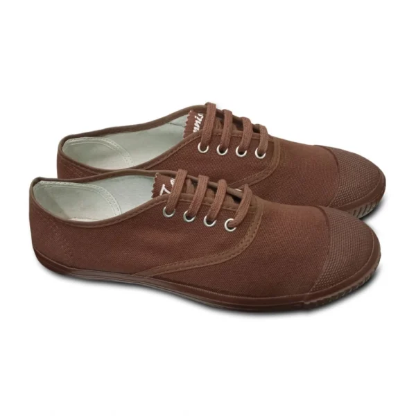 Unisex Cotton School Shoe Lace-Up (Brown) - Image 3