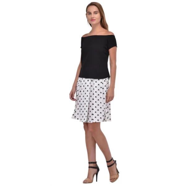 Women's Cotton Blend Solid Short Sleeves Dress (Black) - Image 5