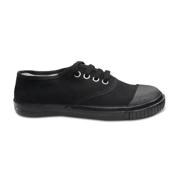 Unisex Cotton School Shoe Lace-Up (Black) - Image 3