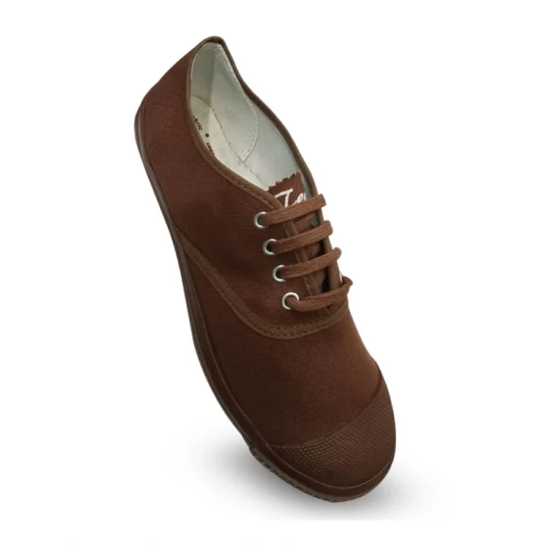 Unisex Cotton School Shoe Lace-Up (Brown) - Image 5
