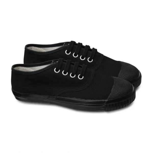Unisex Cotton School Shoe Lace-Up (Black) - Image 5