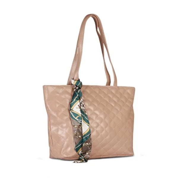 Women's Polyurethane Textured  Shoulder Bag (Peach) - Image 4