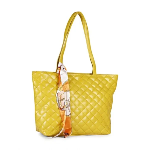 Women's Polyurethane Textured  Shoulder Bag (Yellow) - Image 5