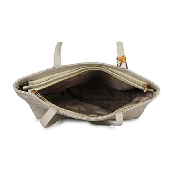 Women's Polyurethane Textured  Shoulder Bag (Grey) - Image 3