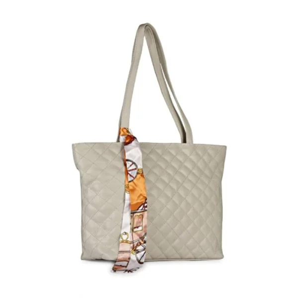 Women's Polyurethane Textured  Shoulder Bag (Grey) - Image 5