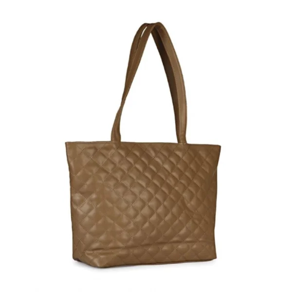 Women's Polyurethane Textured  Shoulder Bag (Light Brown) - Image 4