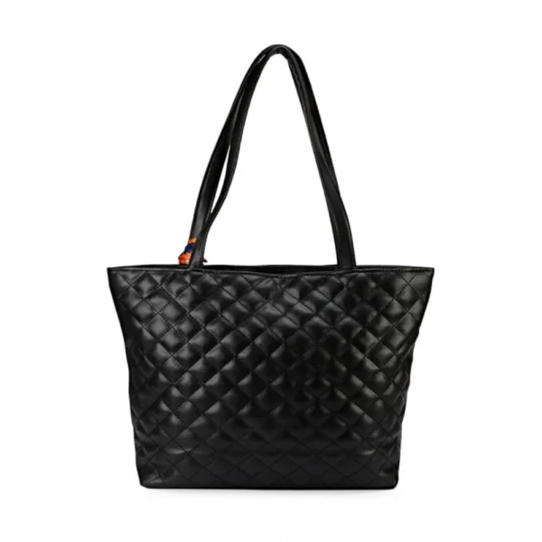 Women's Polyurethane Textured  Shoulder Bag (Black) - Image 3