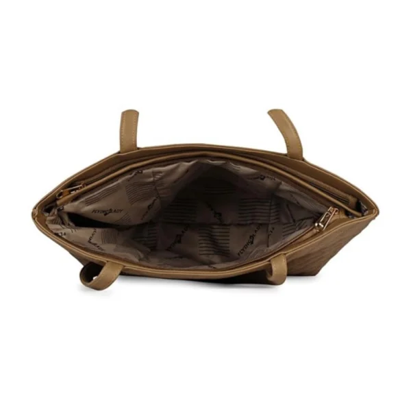 Women's Polyurethane Textured  Shoulder Bag (Light Brown) - Image 2