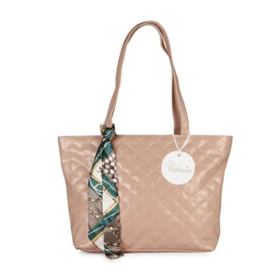 Women's Polyurethane Textured  Shoulder Bag (Peach)