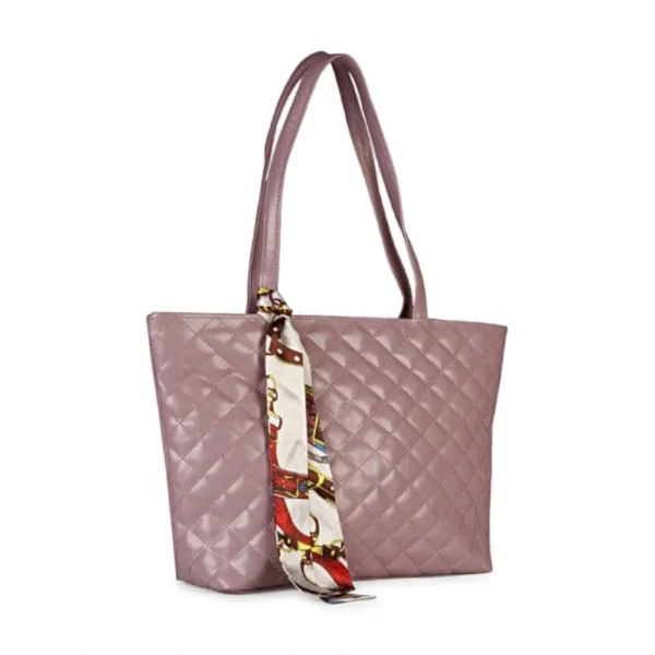Women's Polyurethane Textured  Shoulder Bag (Blush Pink) - Image 5