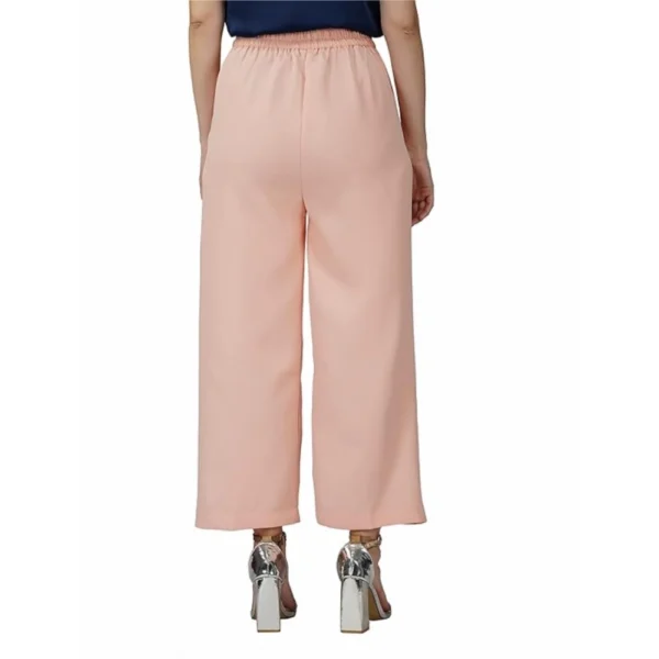 Women's Casual Cotton Solid Pants (Pink) - Image 3