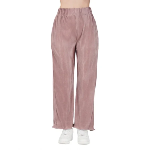 Women's Casual Cotton Blend Striped Bottomwear (Pink) - Image 3