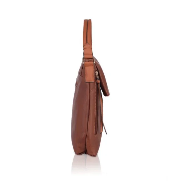 Women's Faux Leather Solid Sling Bag (Brown) - Image 5