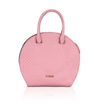 Women's Faux Leather Printed Adjustable Long Belt Handbag (Pink)