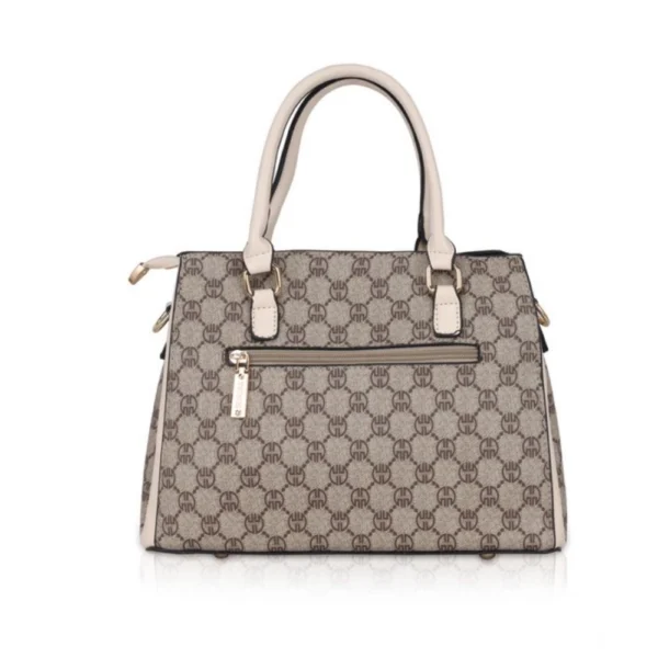 Women's Faux Leather Printed Handbag (Beige) - Image 4