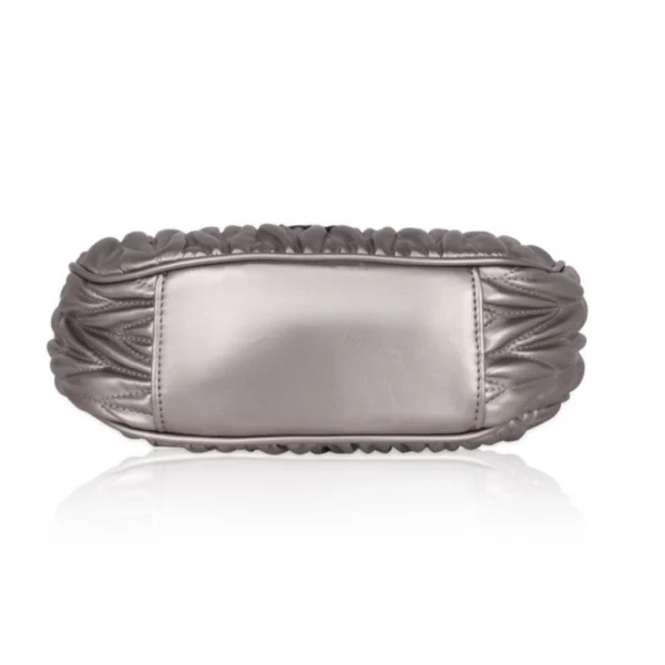 Women's Faux Leather Textured Handbag (Silver Grey) - Image 2