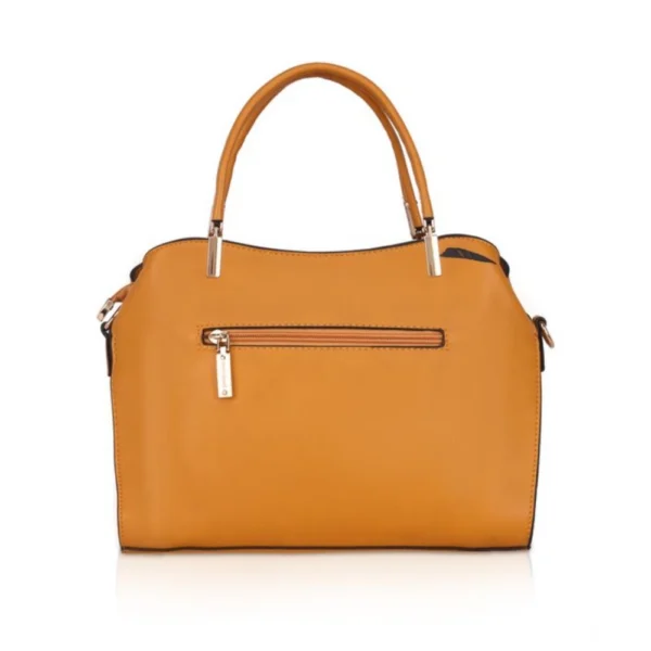 Women's Faux Leather Solid Handbag (Yellow) - Image 4