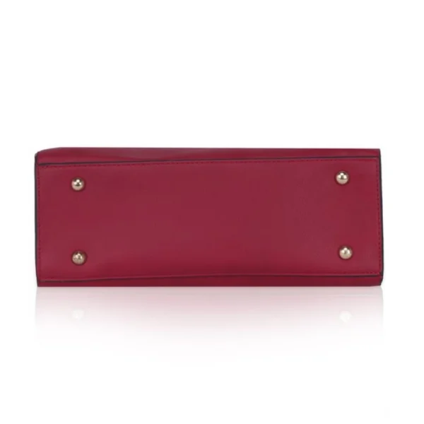 Women's Faux Leather Solid Handbag (Maroon) - Image 3