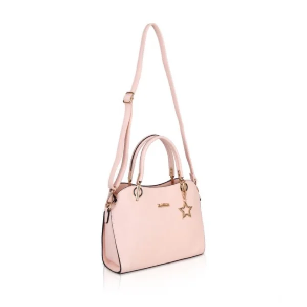 Women's Faux Leather Solid Handbag (Pink) - Image 2
