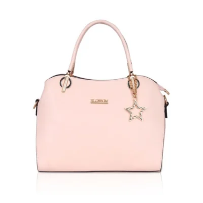 Women's Faux Leather Solid Handbag (Pink)