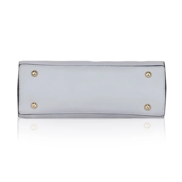 Women's Faux Leather Solid Handbag (Blue) - Image 2