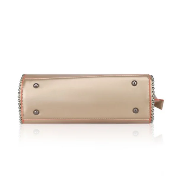 Women's Faux Leather Metal Beads Handbag (Gold) - Image 3