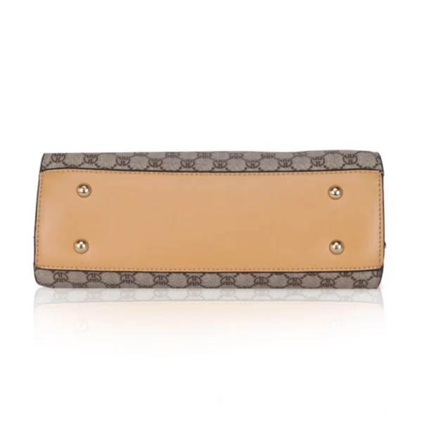 Women's Faux Leather Printed Handbag (Camel) - Image 3