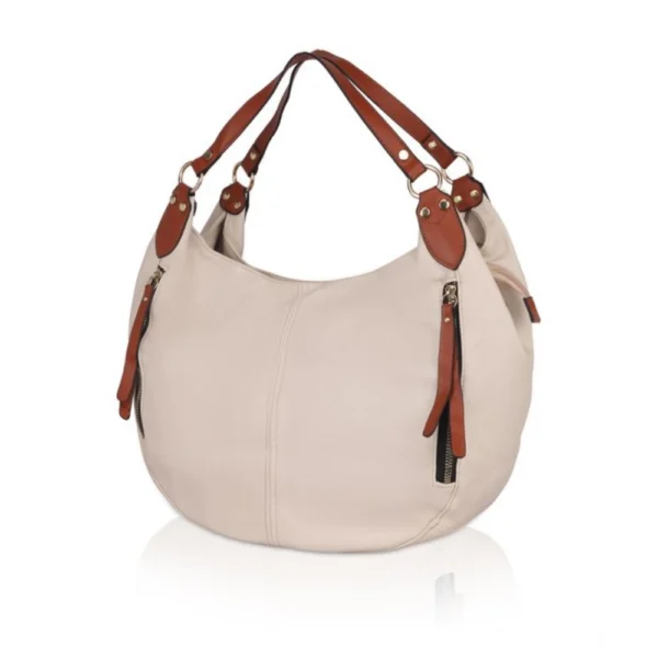 Women's Faux Leather Solid Tote Bag (White) - Image 5