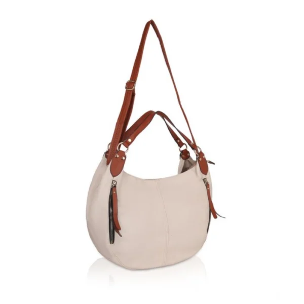Women's Faux Leather Solid Tote Bag (White) - Image 6