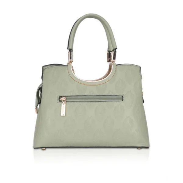Women's Faux Leather Printed Adjustable Long Belt Handbag (Green) - Image 4