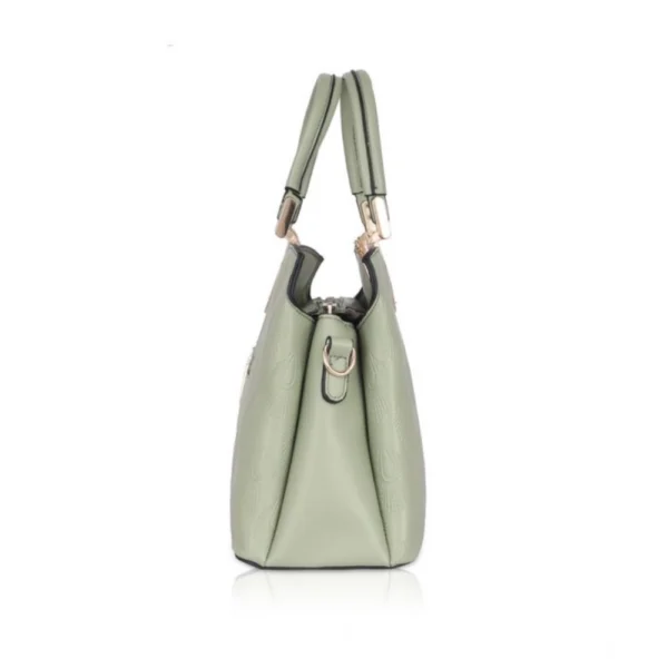 Women's Faux Leather Printed Adjustable Long Belt Handbag (Green) - Image 5