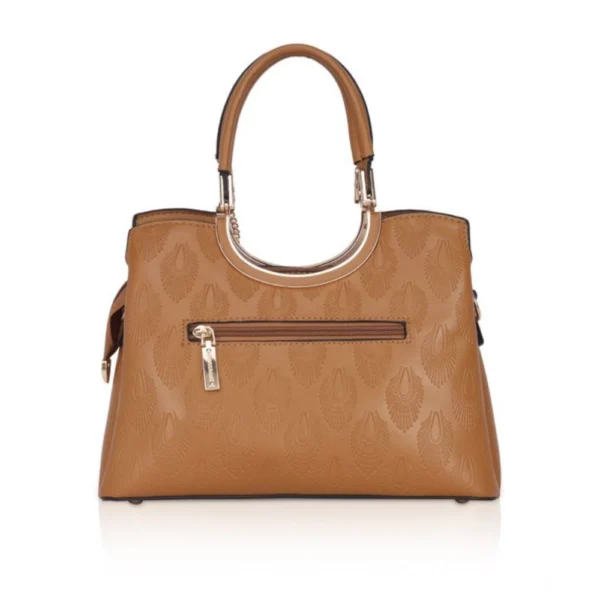 Women's Faux Leather Printed Adjustable Long Belt Handbag (Brown) - Image 4