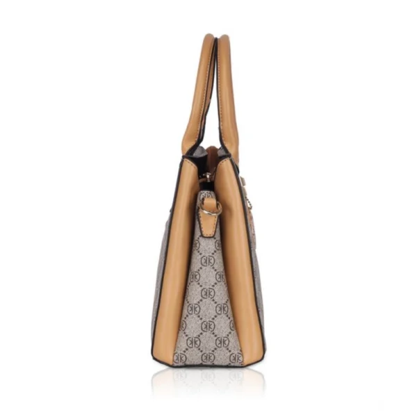 Women's Faux Leather Printed Handbag (Camel) - Image 5